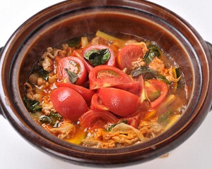 「ミツカン　麺＆鍋大陸　キムチチゲスープの素」おすすめレシピ：豚トマチゲ