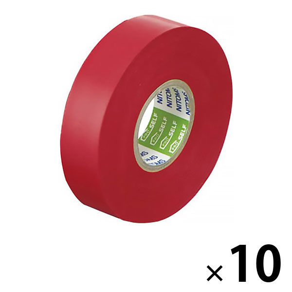 ニトムズ ビニルテープS 赤 幅19mm×長さ20m 1箱（10巻入） - アスクル