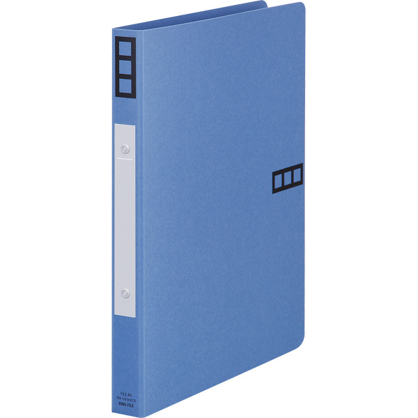 アスクル 紙製リングファイル A4タテ 丸型2穴 背幅27mm ブルー 青 