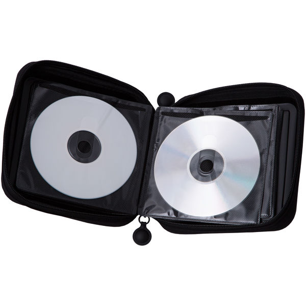 エレコム　CD/DVDケース　セミハード　ファスナー付　24枚入　ブラック　CCD-H24BK
