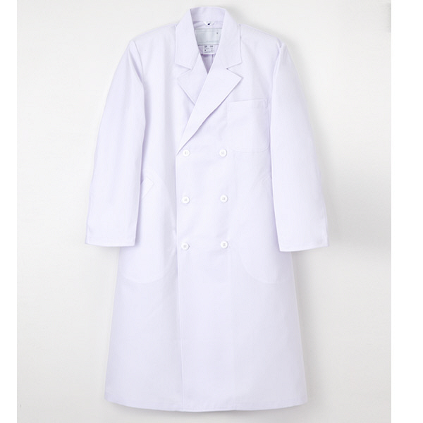 ナガイレーベン 男子ダブル診察衣 （ドクターコート） 医療白衣 長袖 ホワイト L NP-100（取寄品）