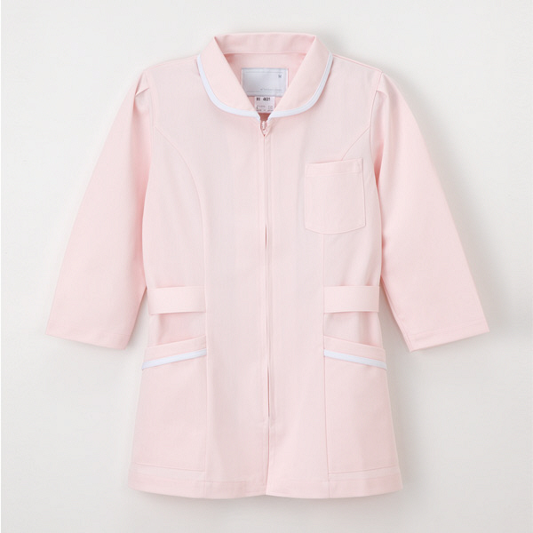 ナガイレーベン 女子チュニック7分袖 ナースジャケット 医療白衣 ピンク EL MI-4631（取寄品）