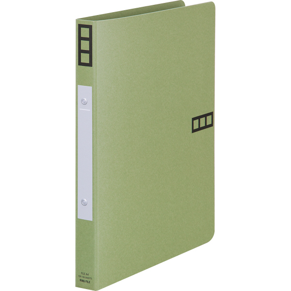 アスクル　紙製リングファイル　A4タテ　丸型2穴　背幅27mm　グリーン　緑　60冊 シブイロ SIBUIRO オリジナル