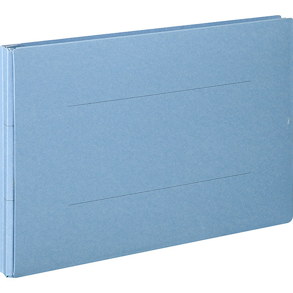 アスクル　背幅伸縮ファイル（紙製）　A4ヨコ　ブルー　50冊 オリジナル