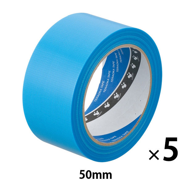 寺岡製作所 養生テープ P-カットテープ No.4140 塗装養生用 青 幅50mm×長さ25m巻 1セット（5巻：1巻×5） 419-6171