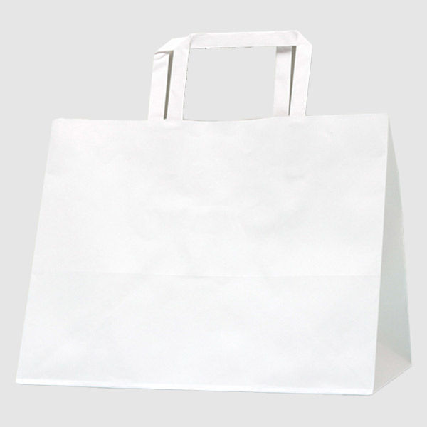 HEIKO/シモジマ 手提げ紙袋 Hフラットチャームバッグ 280-1 白無地 1袋（50枚入）【紙袋】