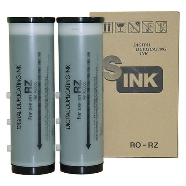 リソー（RISO）用 軽印刷機用汎用インク Zタイプ 黒（汎用品） 1箱（2本入）