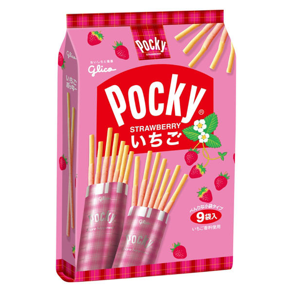 Lohaco 江崎グリコ いちごポッキー 9袋 1個 チョコレート お菓子