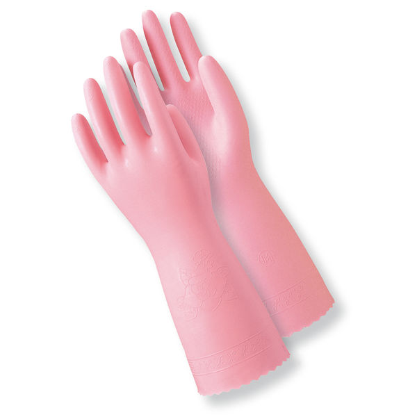 「現場のチカラ」 塩化ビニール手袋 簡易包装ワーキング中厚手 ピンク S 5双 111 ショーワグローブ オリジナル