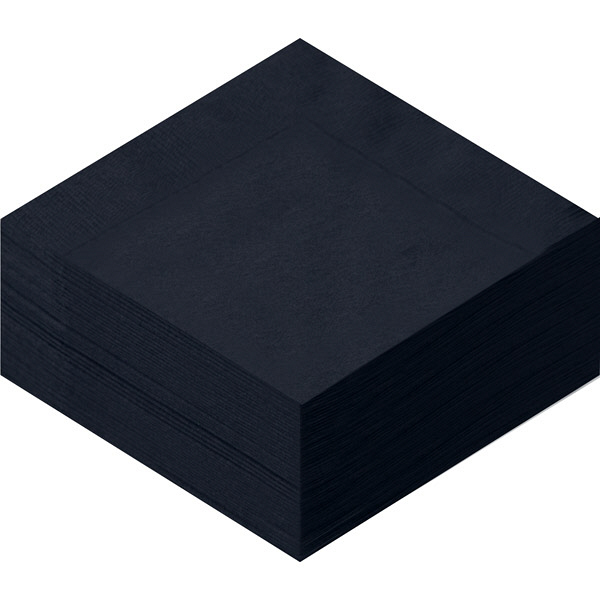 溝端紙工印刷　カラーナプキン　4つ折り　2PLY　ブラック　1袋（50枚入） オリジナル