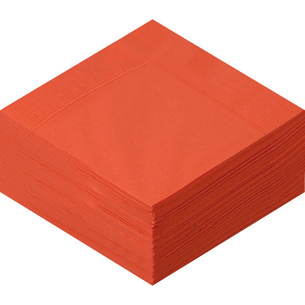 溝端紙工印刷 カラーナプキン 4つ折り 2PLY マンダリン 1袋（50枚入） オリジナル