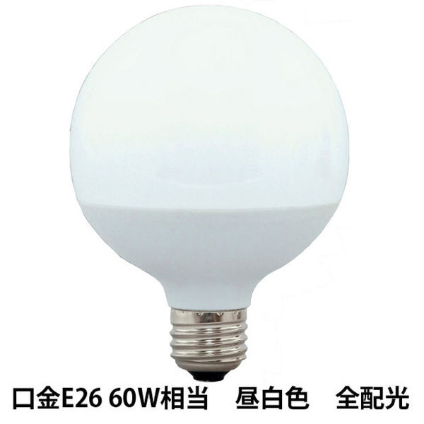 アイリスオーヤマ LED電球　E26　ボール球形 60W相当（700lm）　広配光タイプ　昼白色 LDG7N-G-6V4（567959）