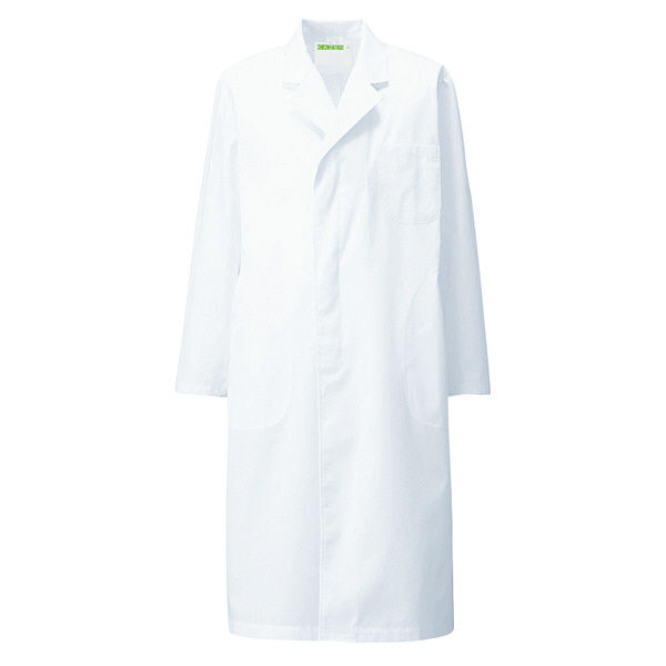 KAZEN メンズ診察衣S型長袖（ドクターコート） 医療白衣 ホワイト シングル 5L 110-30（直送品）
