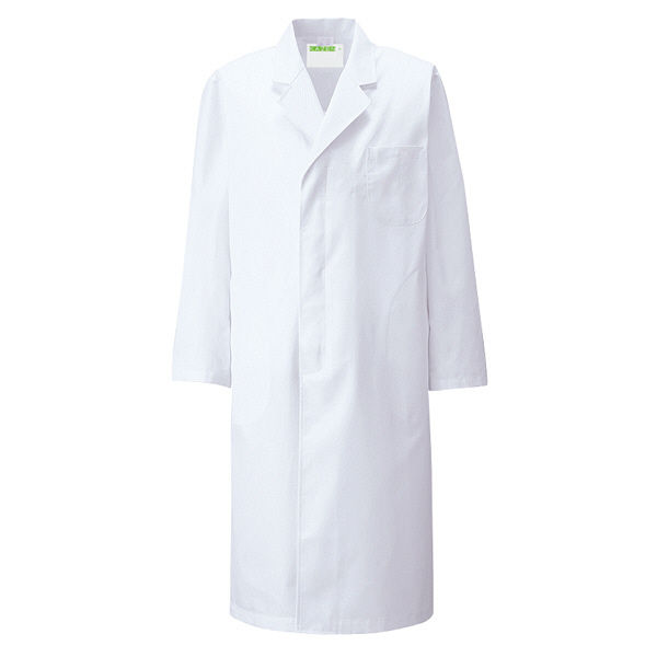 KAZEN メンズ診察衣S型長袖（ドクターコート） 医療白衣 ホワイト シングル S 110-70（直送品）