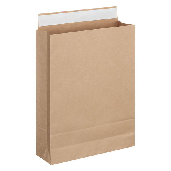 「現場のチカラ」 スーパーバッグ 宅配袋（紙製） 茶 大サイズ 封かんシール付 1パック（100枚入） オリジナル