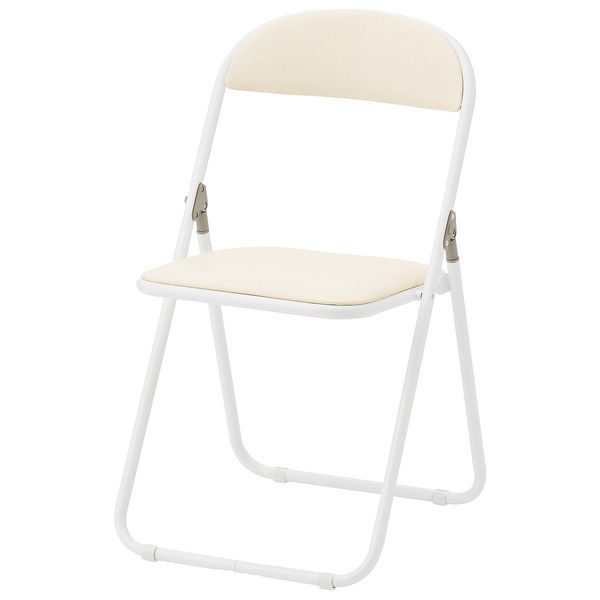 アスクル】TOKIO 折りたたみ椅子 抗菌ビニールレザー ベージュ 1脚 折りたたみ式 幅425mm パイプ椅子 折り畳みチェア キャスター無し 通販  ASKUL（公式）