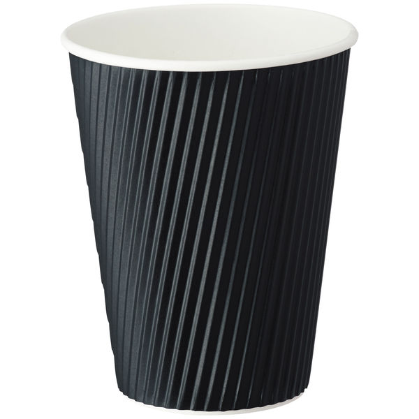 リップルカップ ブラック 12オンス 1セット（200個：40個入×5袋）ファーストレイト 紙コップ