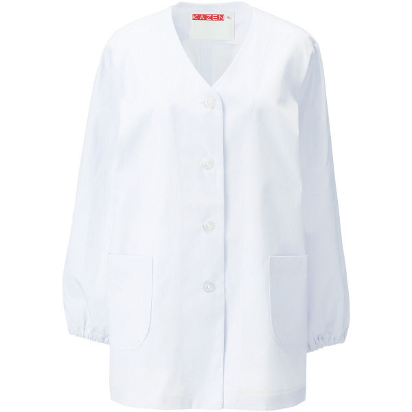 KAZEN（カゼン） レディス衿なし調理衣長袖 ホワイト 6L 330-30 1着（直送品）