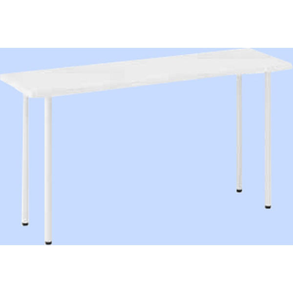 プラス フラットテーブル ホワイト 幅1400×奥行400×高さ700mm 1台（2梱包）（直送品）