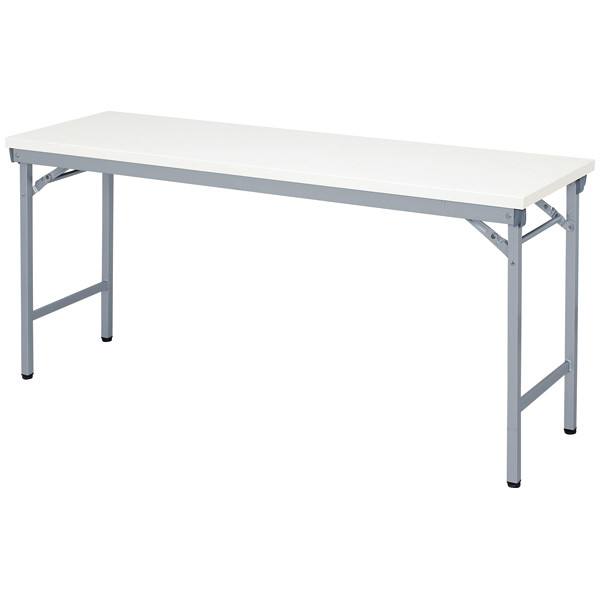 アイリスチトセ　折りたたみテーブル（棚なし）　ワイドタイプ　幅1500×奥行450×高さ700mm　ホワイト　1台 　（直送品）