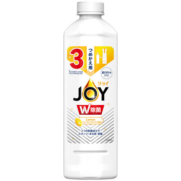 Lohaco 除菌ジョイコンパクト Joy スパークリングレモンの香り 詰め替え 400ml 1個 食器用洗剤 P G