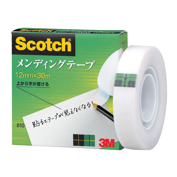 スコッチ メンディングテープ 小巻 1インチ 巻芯径25mm 詰替用 幅12mm×長さ30m 1巻 スリーエム 810-1-12