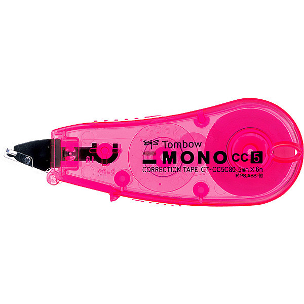 トンボ鉛筆【MONO】修正テープ 使いきりタイプ モノCC5C 5mm×6m ピンク CT-CC5C80　5個　（直送品）