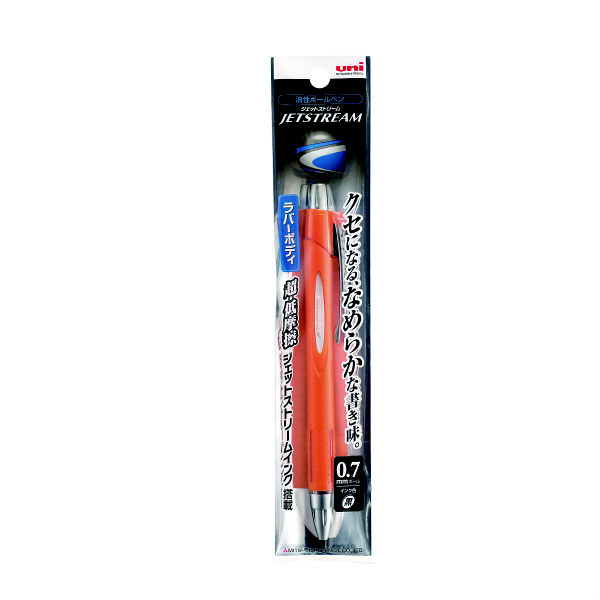 三菱鉛筆 ボールペン 油性 JETSTREAM（ジェットストリーム） 0.7mm オレンジ軸 黒インク SXN-250-07 1セット（4本入り）（直送品）