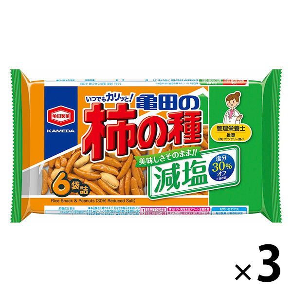 Lohaco 亀田製菓 減塩亀田の柿の種6袋詰 1g 3袋
