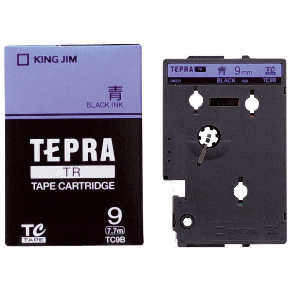 テプラ TEPRA TRテープ　カートリッジ 幅9mm 青ラベル(黒文字) TC9B 1個 キングジム