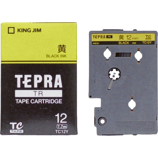 テプラ TEPRA TRテープ カートリッジ 幅12mm 黄ラベル(黒文字) TC12Y 1