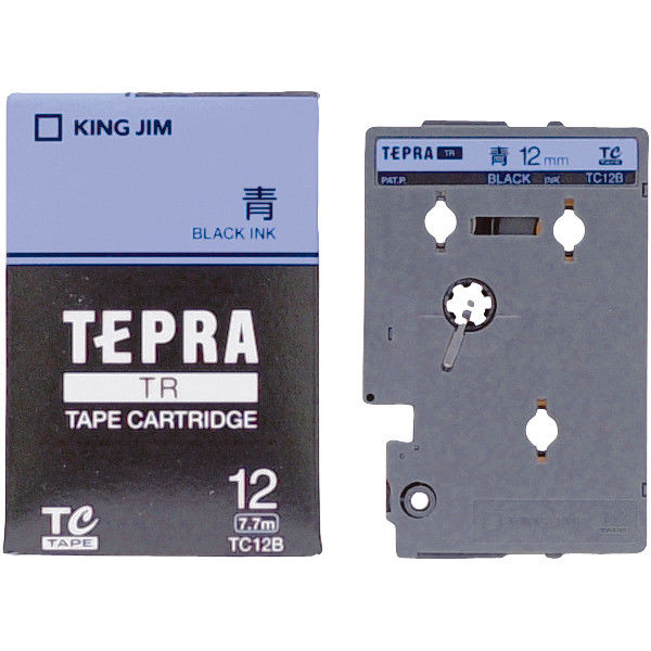 テプラ TEPRA TRテープ　カートリッジ 幅12mm 青ラベル(黒文字) TC12B 1個 キングジム