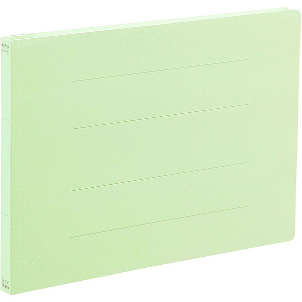 アスクル　フラットファイル　A4ヨコ　エコノミータイプ　10冊　グリーン　緑 オリジナル