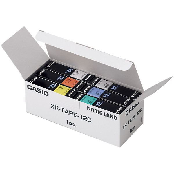 【アスクル】カシオ計算機 ネームランドテープ12MM（白透明黄緑赤青） 1パック（6色入） XR-TAPE-12C 通販 - ASKUL（公式）