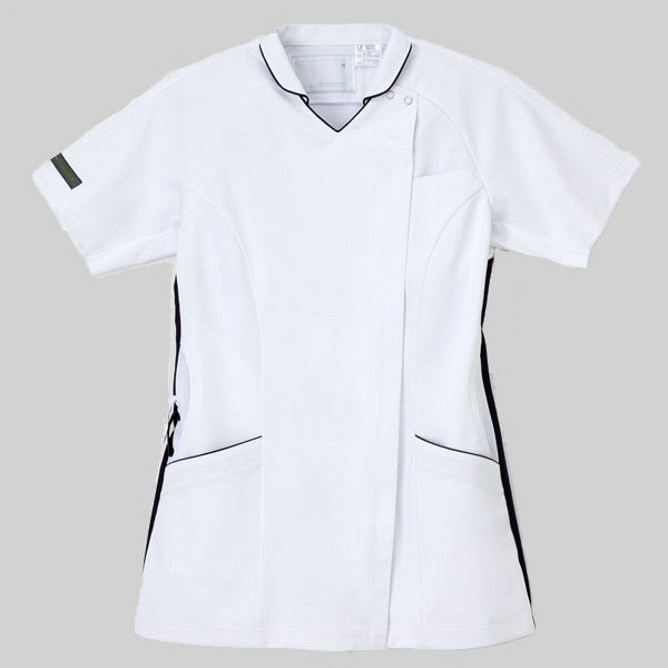 ナガイレーベン 女子ハイブリッドメディウェア 医療白衣 半袖 Tネイビー EL LX-5372（取寄品）