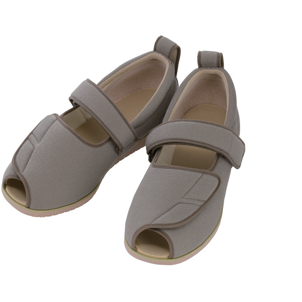 あゆみ 介護靴 1015オープンマジックII MグレーL（23.0-23.5cm）両足
