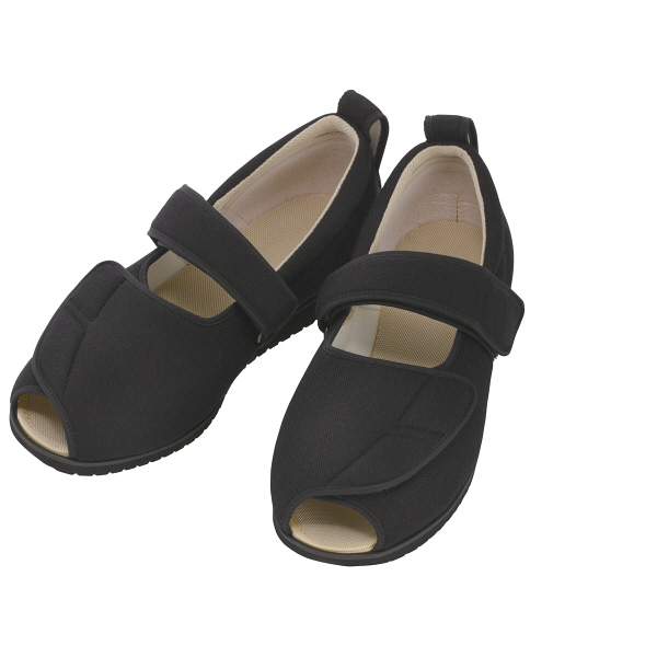 【アスクル】 あゆみ 介護靴 1015オープンマジックII ブラック3L（25.0-25.5cm）両足 施設・院内用（取寄品） 通販