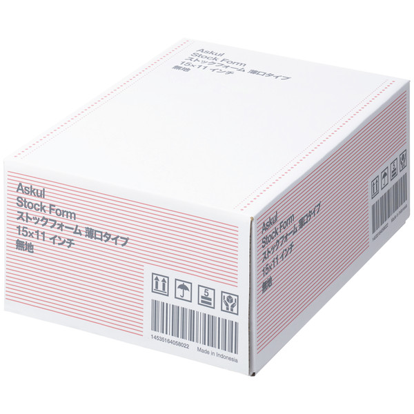 【ソロエルアリーナ】 アスクル オリジナルストックフォーム 60gsmプレーン 15×11 1箱（2000枚入） オリジナル 通販