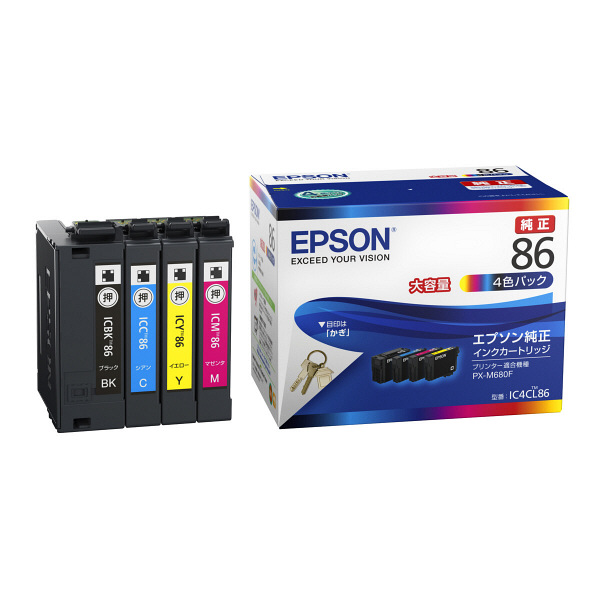 エプソン（EPSON） 純正インク IC4CL86 大容量 IC85/IC86シリーズ 1パック（4色入）