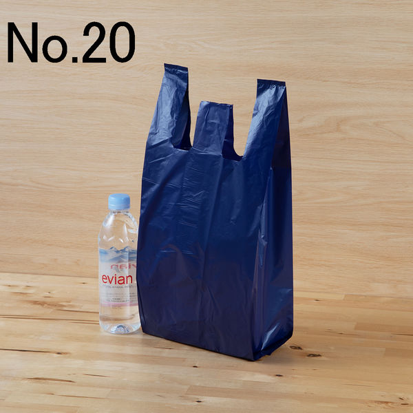 ●日本正規品● 透けないカラーレジ袋 ネイビー 8号 0.02mm厚 1袋 100枚入 伊藤忠リーテイルリンク