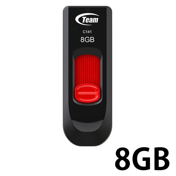 アスクル】 TEAMジャパン Team製スライド式USBメモリー 8GB TC1418GR01 1個 USB2.0 通販 - ASKUL（公式）