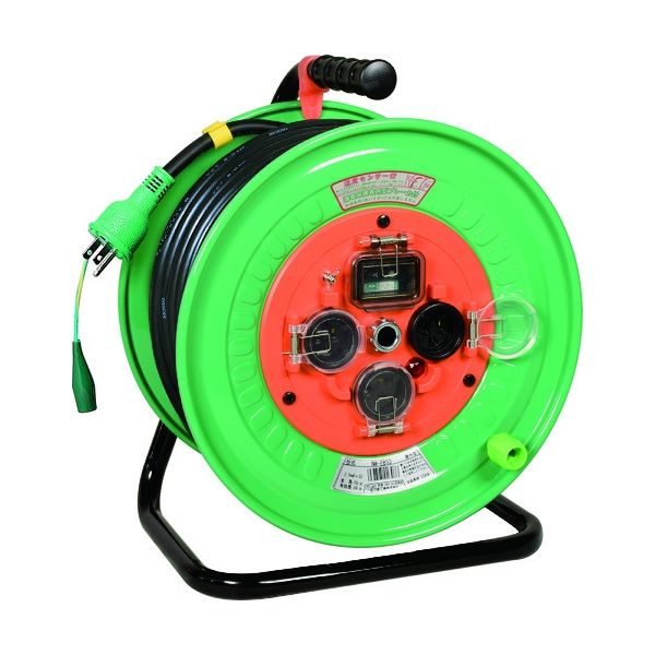 日動工業 日動 電工ドラム 防雨防塵型100Vドラム アース付 漏電遮断器 