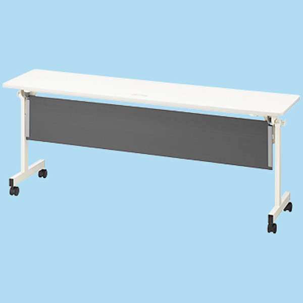 サンテック SFフォールディングテーブル 3人用 ホワイト 幕板付き 幅1800×奥行450×高さ700mm 1台（取寄品）