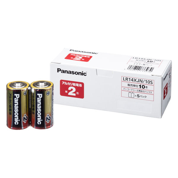パナソニック アルカリ乾電池 単2形 1パック（10本入） - アスクル