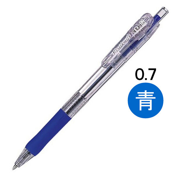 ゼブラ タプリクリップボールペン 0.7mm 青 BN5-BL 1本