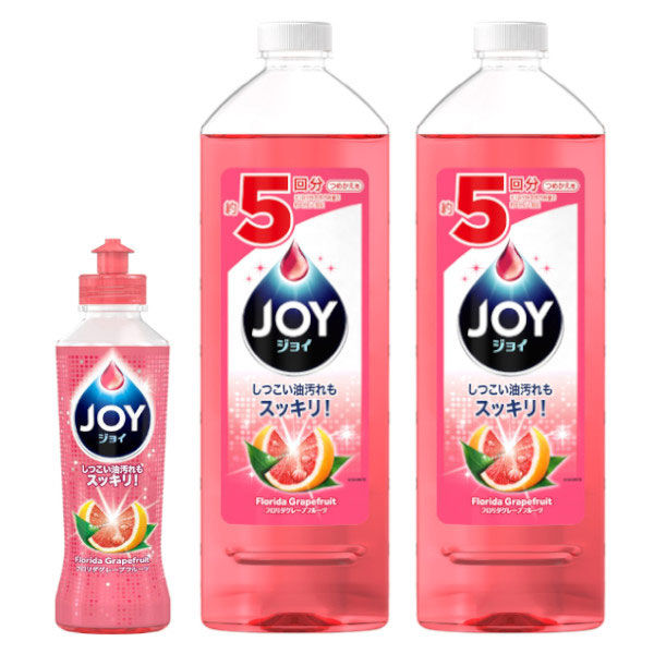 ＜LOHACO＞【特別価格】ジョイコンパクト ピンクグレープフルーツの香り 本体（190ml）+詰め替え（770ml×2） 1セット 食器用洗剤 P＆G