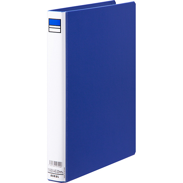 アスクル　パイプ式ファイル　A4タテ　両開き　とじ厚20mm　背幅36mm　3冊　ベーシックカラースーパー　ブルー　青 オリジナル