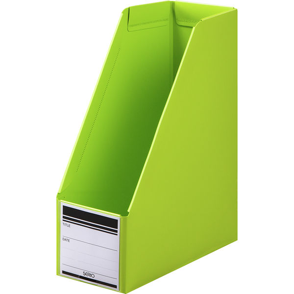 ボックスファイル組み立て式　A4タテ　3冊　PP製　グリーン　セリオ