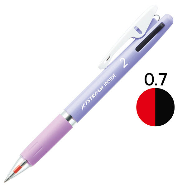 ジェットストリーム 2色ボールペン 0.7mm パープル軸 紫 アスクル限定
