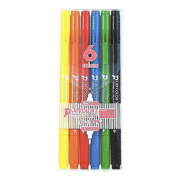 トンボ鉛筆 サインペン プレイカラーK 6色セットB GCF-611B トンボ鉛筆 4901991060256（40セット）